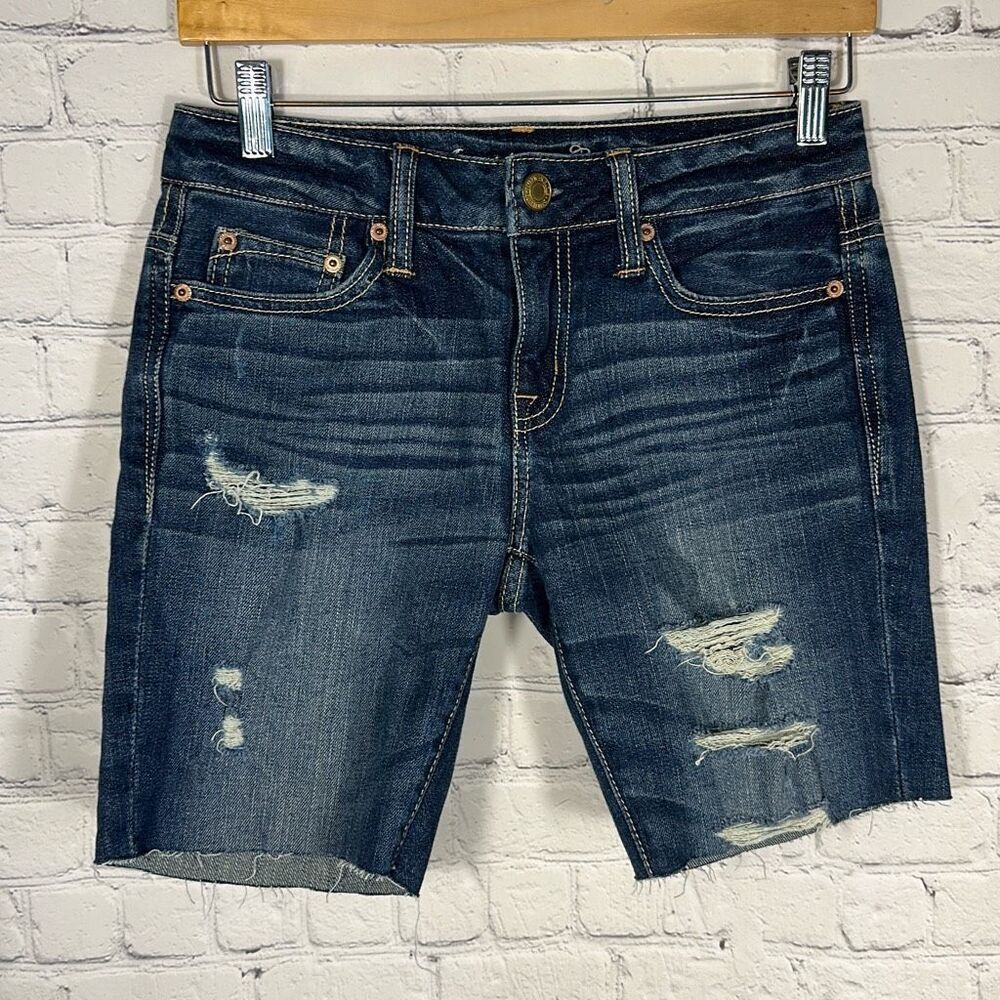 American Eagle AE Slouchy Shorts 00 Distressed Cut Off jean shorts‎